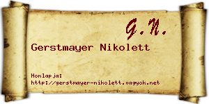 Gerstmayer Nikolett névjegykártya